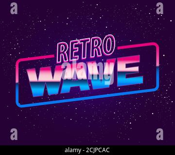 Retro future, slogan give me back 80's, futuristic landscape, mountains. Sci-Fi Background. 80s Party Background. Retro Wave music album cover templat Stock Vector