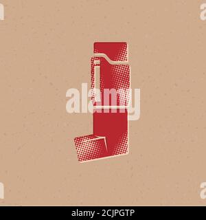 Asthma inhaler icon in halftone style. Grunge background vector illustration. Stock Vector