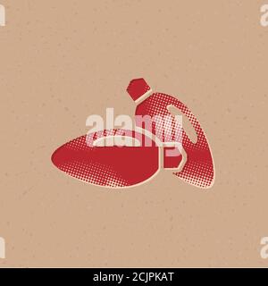 Studio lighting icon in halftone style. Grunge background vector ...