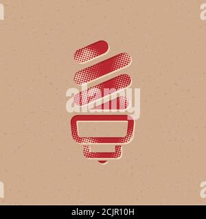 Light bulb icon in halftone style. Grunge background vector ...