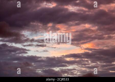 Break in clouds at sunset, Wales, UK Stock Photo