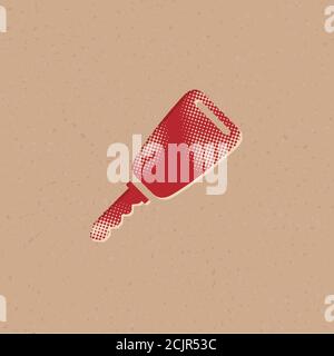 Key icon in halftone style. Grunge background vector illustration. Stock Vector