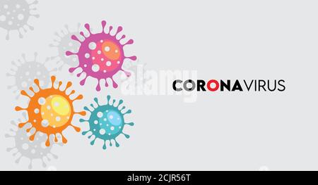 A vector Illustration of Coronavirus symbol in purple orange and blue color Stock Vector