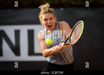 Simona Halep of Romania during practice at the 2020 Internazionali BNL d'Italia WTA Premier 5 tennis tournament on September 14, 2020 at Foro Italico Stock Photo