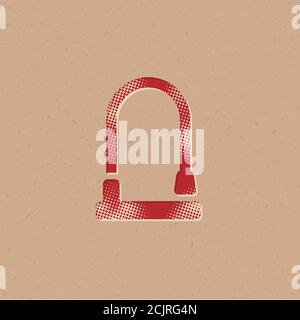 Bicycle lock in halftone style. Grunge background vector illustration. Stock Vector