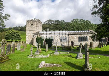 St Michael and all Angels church in Hubberholme in Upper Wharfedale, Yorkshire Dales National Park. Stock Photo