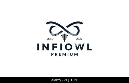 infinity eyes bird owl logo design Stock Vector