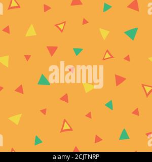 yellow abstract triangles seamless vector pattern Stock Vector
