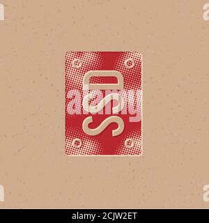 Solid state drive icon in halftone style. Grunge background vector illustration. Stock Vector