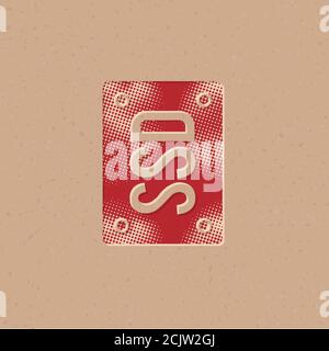 Solid state drive icon in halftone style. Grunge background vector illustration. Stock Vector