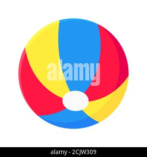Bouncing beach ball flat style design vector illustration icon sign Stock Vector