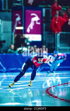 Bonnie Blair (USA) at the 1994 Olympic Winter Games Stock Photo