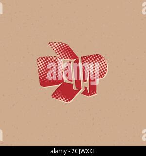 Studio lighting icon in halftone style. Grunge background vector ...