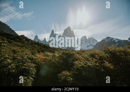 Beautiful scene of El Chalten in Patagonia Argentine Stock Photo