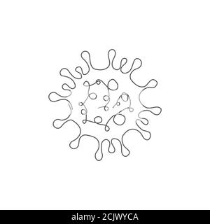 Coronavirus illustration in line style on white background Stock Vector