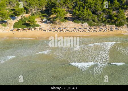 Amazing beach of Chrisi Milia in Alonnisos island, Sporades, Greece. Stock Photo