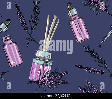 incense sticks in a diffuser, flower aromatherapy for spa salon and home, vector illustration with flower on a white background Stock Vector