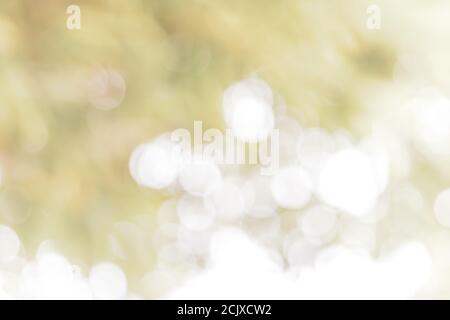 Abstract blurred gold bokeh soft light background and texture. Christmas and Happy new year on blurred bokeh with snowfall banner background. Stock Photo