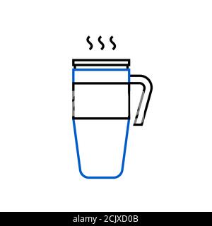 Thermo mug, reusable cup for take away coffee Stock Vector