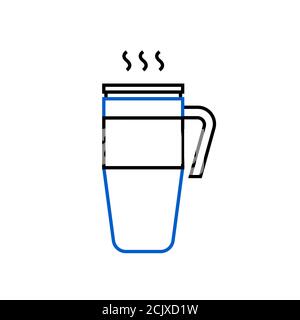 Thermo mug, reusable cup for take away coffee Stock Vector