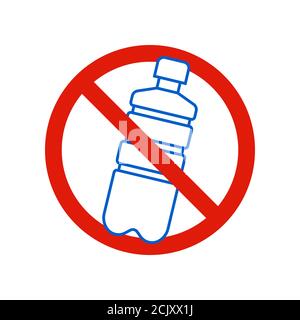 No plastic bottle. No littering warning sign.  Stock Vector