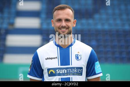 Magdeburg, Germany. 10th Sep, 2020. Football, 3rd league, Official photo shoot of the 1st FC Magdeburg Luka Sliskovic Credit: Ronny Hartmann/dpa-Zentralbild/dpa/Alamy Live News Stock Photo