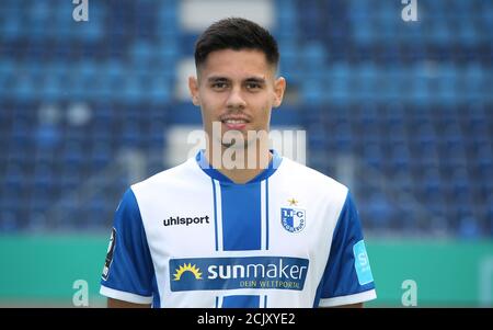 Magdeburg, Germany. 10th Sep, 2020. Football, 3rd league, Official photo shoot of the 1st FC Magdeburg Raphael Obermair Credit: Ronny Hartmann/dpa-Zentralbild/dpa/Alamy Live News Stock Photo