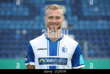 Magdeburg, Germany. 10th Sep, 2020. Soccer, 3rd league, Official photo shooting of the 1st FC Magdeburg Korbinian Burger Credit: Ronny Hartmann/dpa-Zentralbild/dpa/Alamy Live News Stock Photo