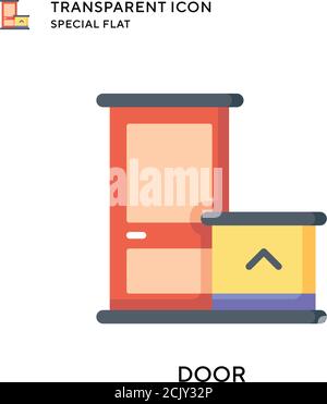 Door vector icon. Flat style illustration. EPS 10 vector. Stock Vector