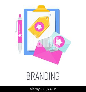Branding icon. Company logo on a t-shirt, flyers, in advertising. Stock Vector