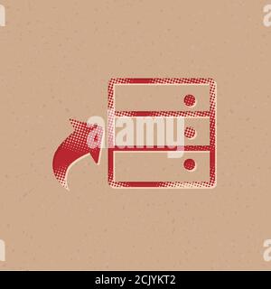 Database icon in halftone style. Grunge background vector illustration ...
