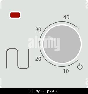 Warm Floor Wall Unit Icon. Flat Color Design. Vector Illustration. Stock Vector