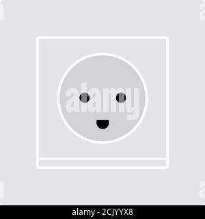 Austria Electrical Socket Icon. Flat Color Design. Vector Illustration. Stock Vector