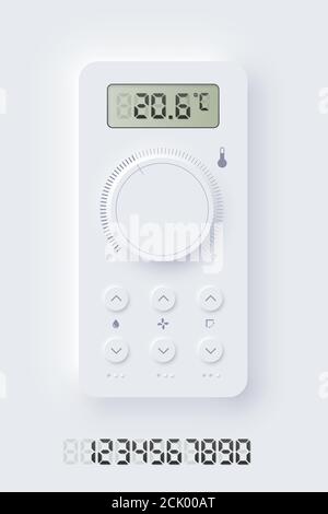 Neomorphism climat application interface design Stock Vector