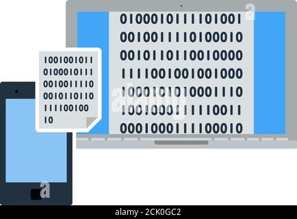 Exchanging Data Icon. Flat Color Design. Vector Illustration. Stock Vector