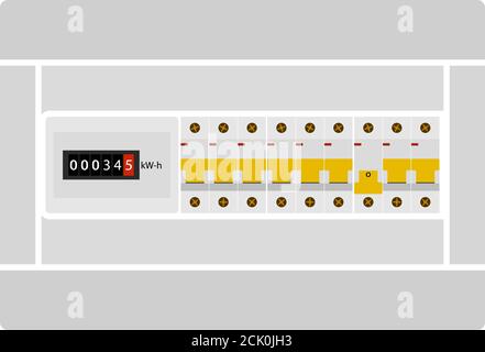 Circuit Breakers Box Icon. Flat Color Design. Vector Illustration. Stock Vector