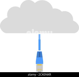 Network Cloud Icon. Flat Color Design. Vector Illustration. Stock Vector