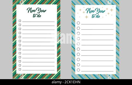 Set weekly planners and list simple designs and trendy zero waste. Template for agendas, planners, to-do list for what to perform for new year or chri Stock Vector