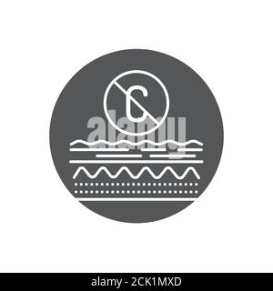 Collagen deficiency glyph black icon. Appearance of wrinkles. Skin care. Dry, itchy, uneven skin. Sign for web page, mobile app, button. Vector Stock Vector