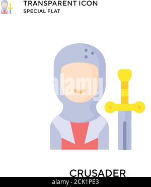 Crusader vector icon. Flat style illustration. EPS 10 vector. Stock Vector