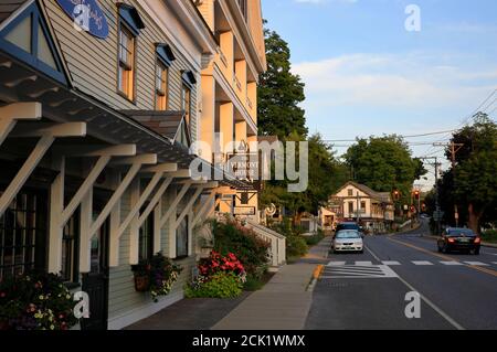 The town center of Wilmington with Vermont Route 100.Wilmington.Vermont.USA Stock Photo