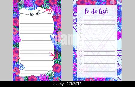 Doodle style empty agenda lists in vector for daily business planning, for school, office, shops, personal files. To-do list set isolated in space sty Stock Vector
