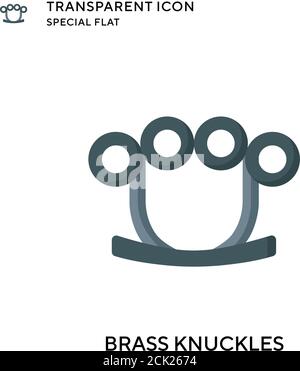 Brass knuckles vector icon. Flat style illustration. EPS 10 vector. Stock Vector