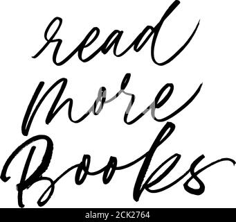 Read more books hand drawn vector calligraphy. Stock Vector