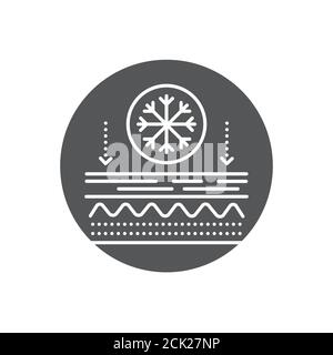 Effects on the skin of the cold line color icon. Frostbite of the skin ...
