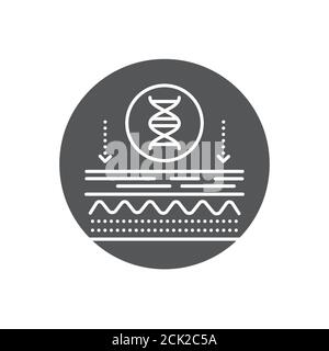 Impact on skin genetics glyph black icon. Skin care. Sign for web page, mobile app, button, logo. Vector isolated element. Stock Vector