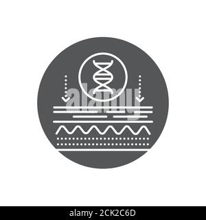 Impact on skin genetics glyph black icon. Skin care. Sign for web page, mobile app, button, logo. Vector isolated element. Stock Vector