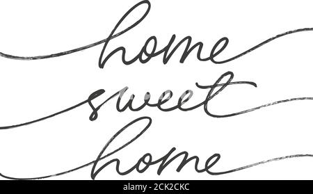 Home sweet home ink brush vector lettering.  Stock Vector