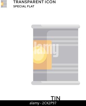 Tin vector icon. Flat style illustration. EPS 10 vector. Stock Vector