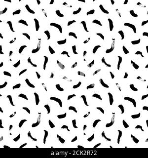 Black freehand scribbles vector seamless pattern. Stock Vector